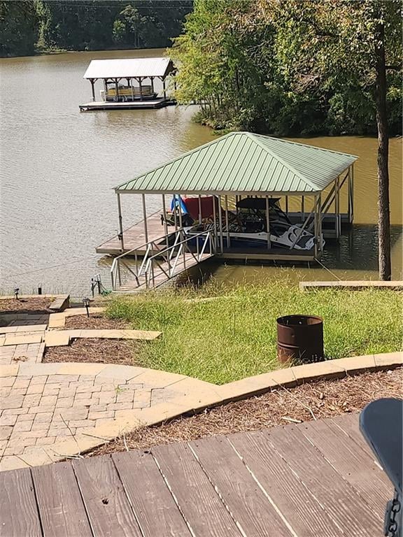 view of dock area