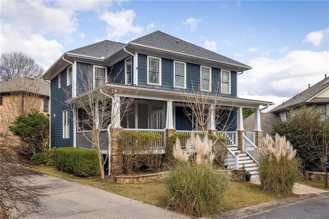 view of front of property featuring a porch