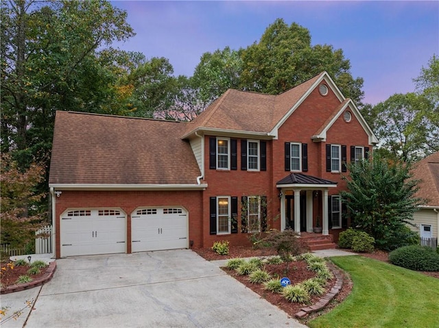 view of front facade with a garage