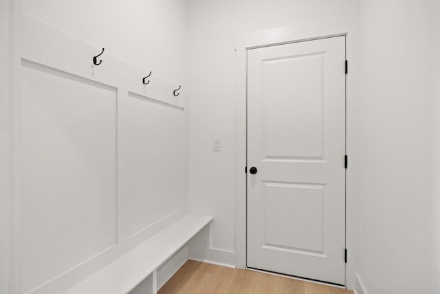 mudroom featuring light wood finished floors