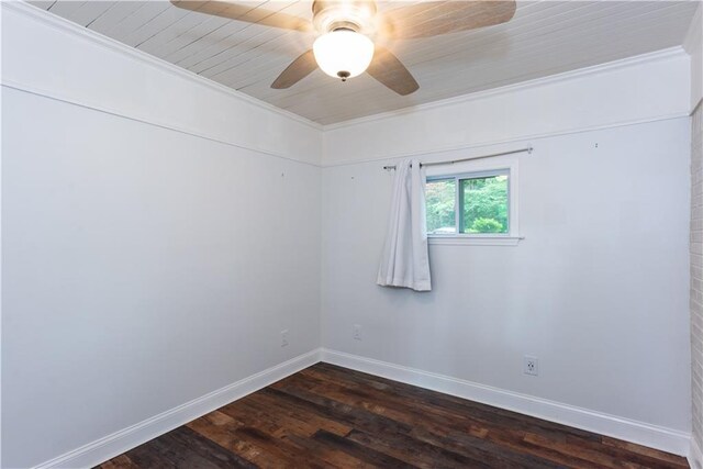 3336 Forrest Hills Dr, Hapeville, GA 30354 - unfurnished room featuring dark wood-style floors, ornamental molding, and a ceiling fan