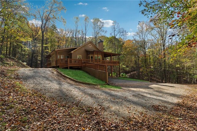 exterior space with a wooden deck