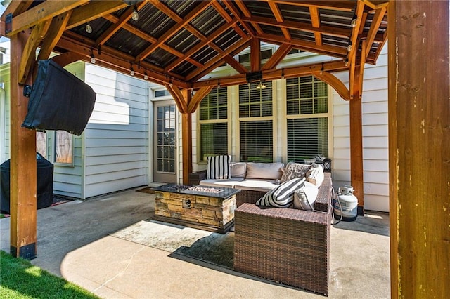 view of patio / terrace with a gazebo