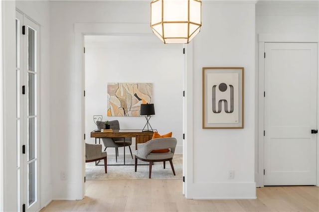 interior space featuring light hardwood / wood-style flooring