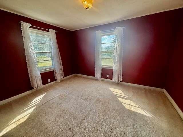 view of carpeted spare room