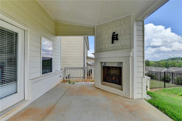 1620 Branthaven Ln, Auburn, GA 30011 - view of patio / terrace featuring an outdoor brick fireplace