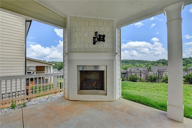 1620 Branthaven Ln, Auburn, GA 30011 - view of patio / terrace with an outdoor brick fireplace