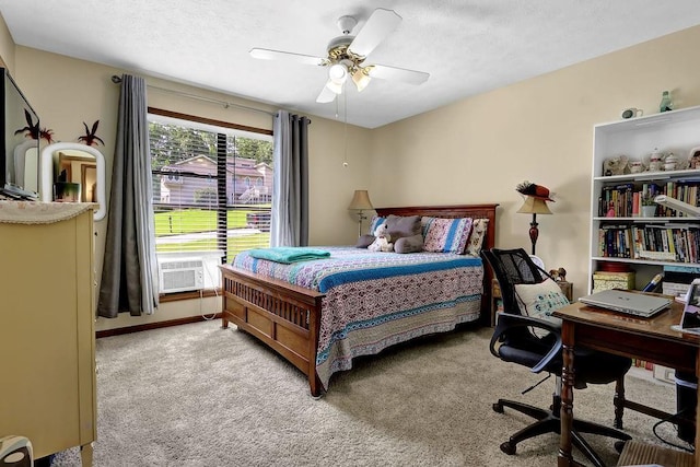 3491 Birchwood Trl, Snellville, GA 30078 - bedroom with carpet, an office area, ceiling fan, and a textured ceiling