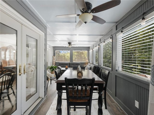 sunroom with french doors