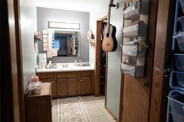 bathroom featuring vanity and tile patterned floors