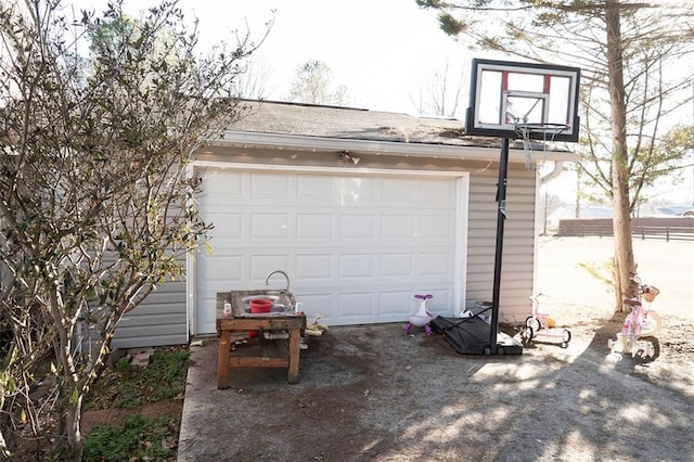 view of garage