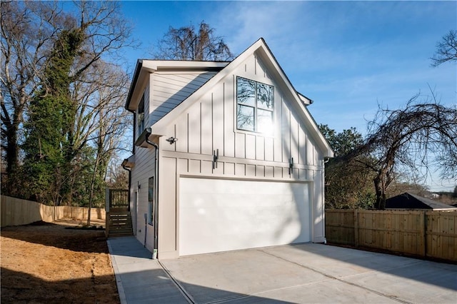 exterior space featuring a garage