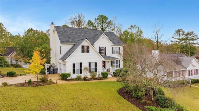 view of front of home with a front yard