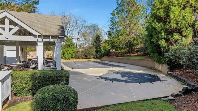 view of patio featuring a gazebo