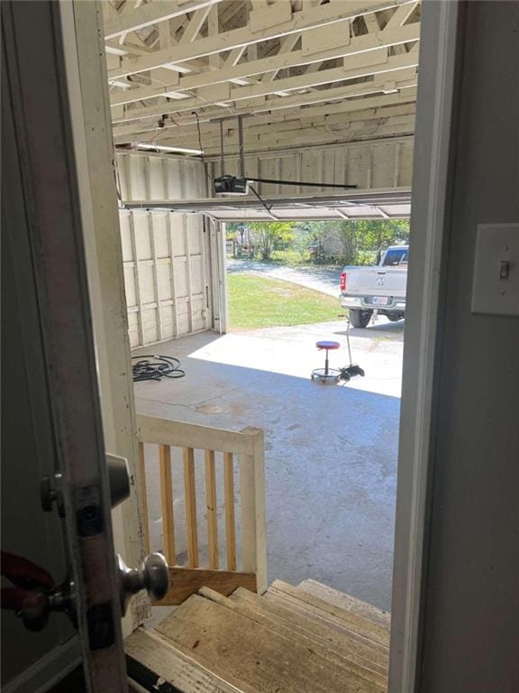 garage featuring a garage door opener