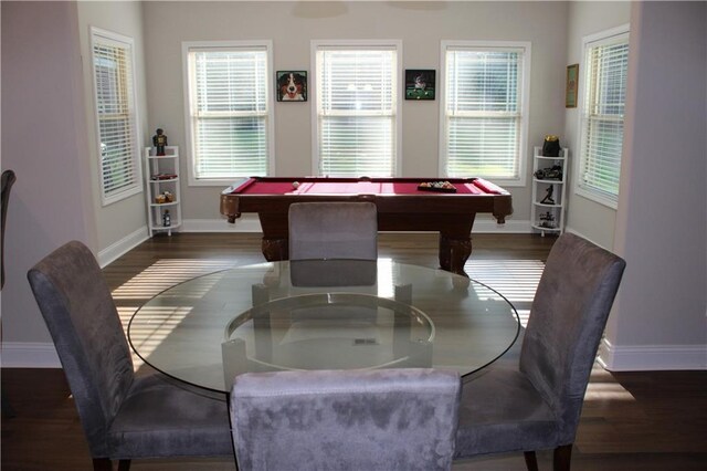2647 Old Snapping Shoals Rd, Mcdonough, GA 30252 - rec room with billiards, wood finished floors, and baseboards