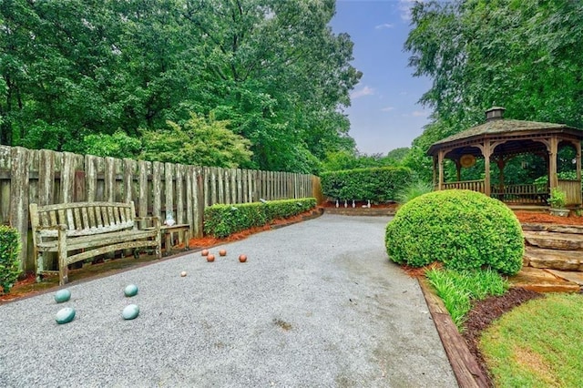 5318 Brooke Farm Dr, Dunwoody, GA 30338 - view of yard with a bocce ball area and a gazebo