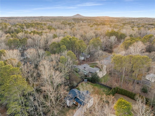 bird's eye view with a mountain view