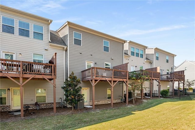 1590 Ridgebrook Downs, Mableton, GA 30126 - back of property featuring central AC unit, a residential view, and a deck