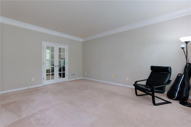 118 Brendylynn Trce, Woodstock, GA 30188 - unfurnished room featuring ornamental molding, french doors, light carpet, and baseboards