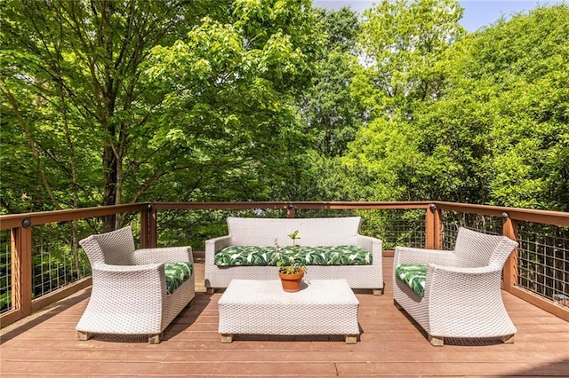 deck with an outdoor hangout area