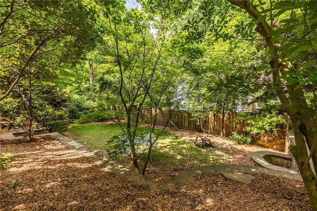 view of yard with fence