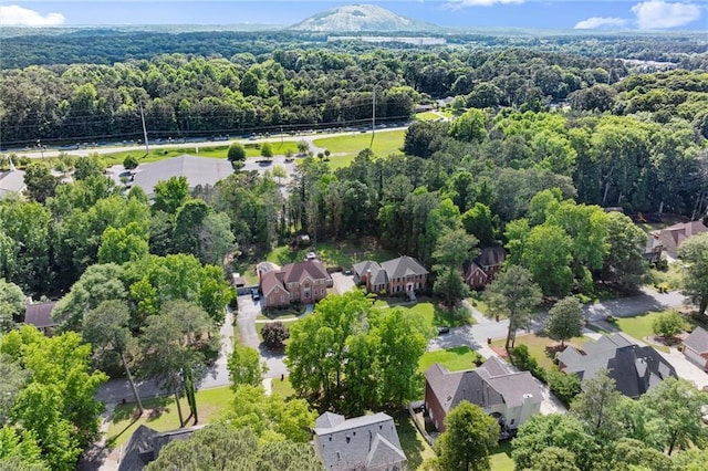 aerial overview of property's location with a forest and nearby suburban area