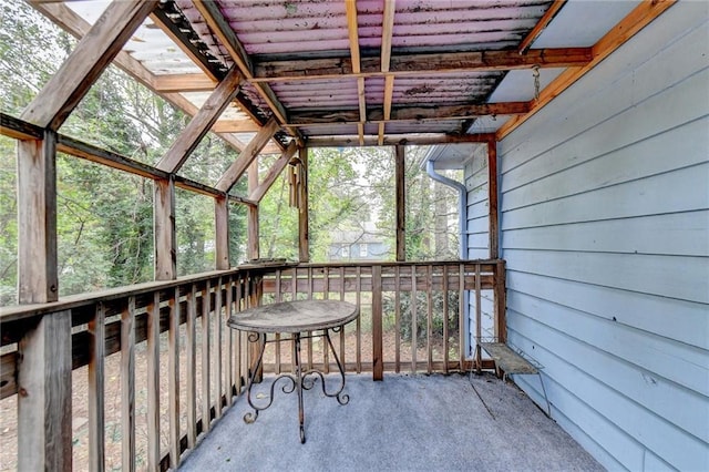 view of unfurnished sunroom