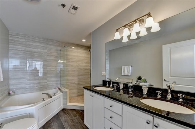285 Centennial Olympic Park Dr NW Unit 1905, Atlanta, GA 30339 - full bathroom with a bath, double vanity, and a tile shower
