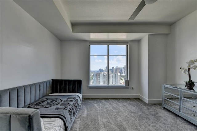 285 Centennial Olympic Park Dr NW Unit 1905, Atlanta, GA 30339 - bedroom featuring carpet flooring, a city view, ceiling fan, and a textured ceiling