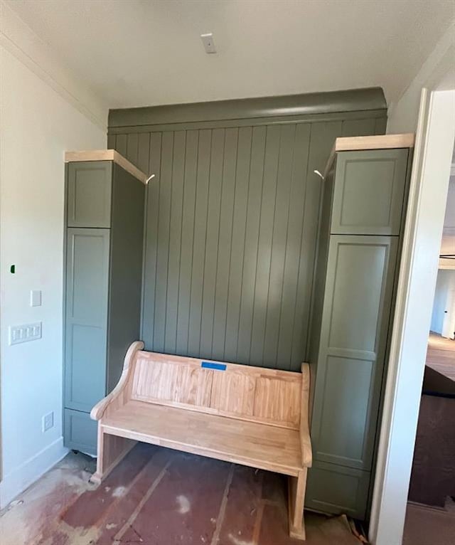 mudroom with baseboards