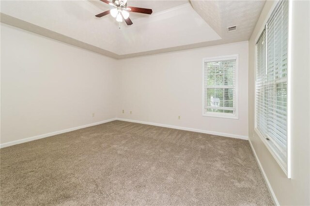 5526 Chestnut Creek Ln, Flowery Branch, GA 30542 - unfurnished bedroom with carpet floors, baseboards, visible vents, and a raised ceiling