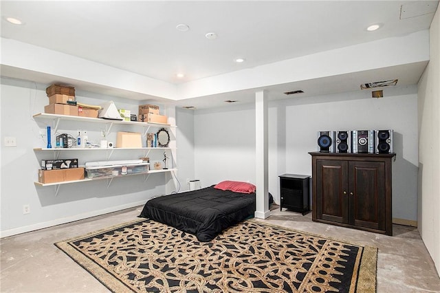 2452 Camp Mitchell Rd, Grayson, GA 30017 - living area featuring unfinished concrete floors and recessed lighting