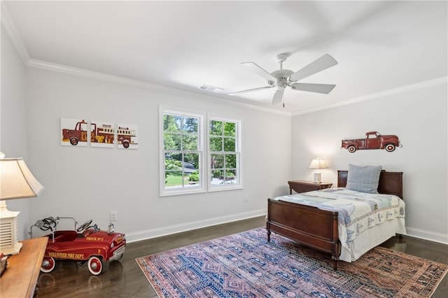 4152 Club Dr NE, Atlanta, GA 30319 - bedroom featuring crown molding, baseboards, and dark wood-style flooring