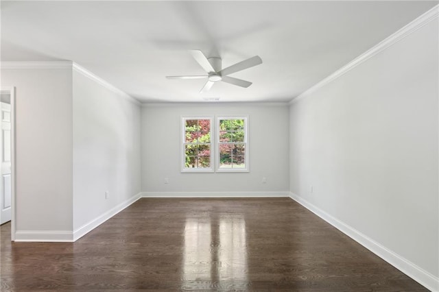 4152 Club Dr NE, Atlanta, GA 30319 - unfurnished room with ceiling fan, baseboards, ornamental molding, and wood finished floors