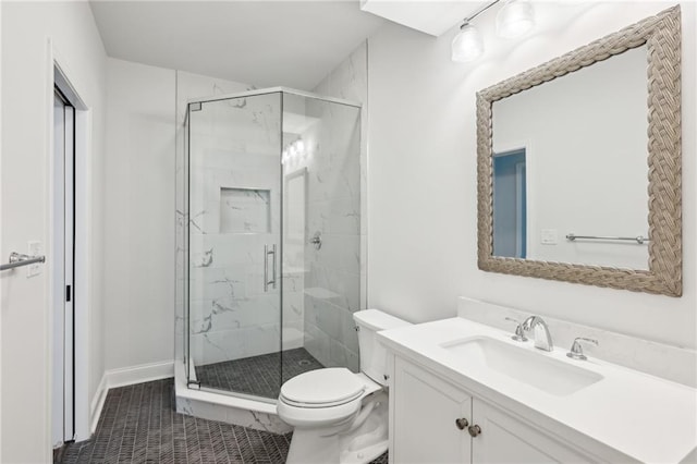 4152 Club Dr NE, Atlanta, GA 30319 - full bathroom featuring a shower stall, toilet, and vanity