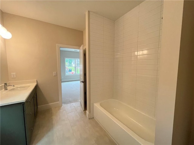 1025 Liberty Springs Dr, Woodstock, GA 30188 - full bathroom featuring vanity, tile patterned flooring, and shower / bathtub combination