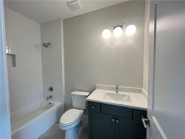 1025 Liberty Springs Dr, Woodstock, GA 30188 - full bathroom with vanity, shower / bathtub combination, and tile patterned flooring