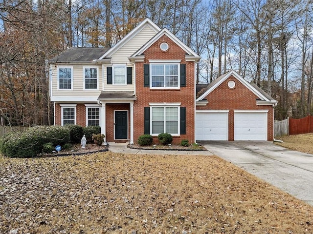 view of front of property featuring a garage