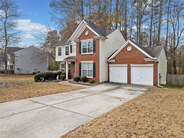 view of property with a garage