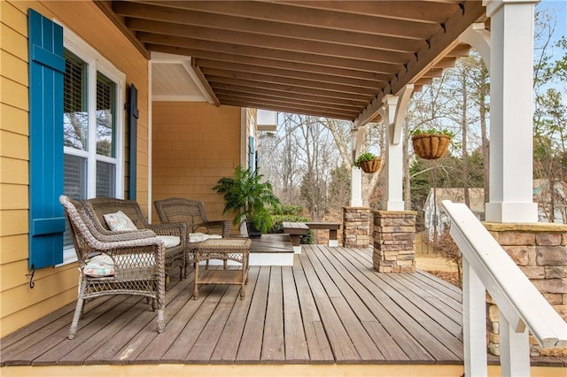 wooden deck with a porch