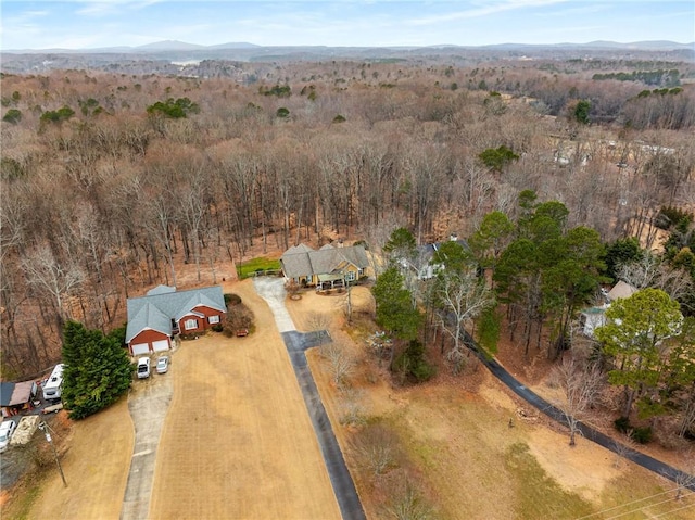 drone / aerial view with a mountain view