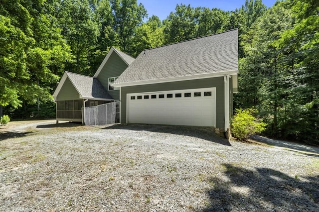 view of garage