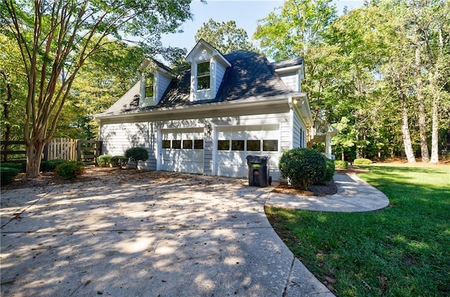 view of home's exterior featuring a yard