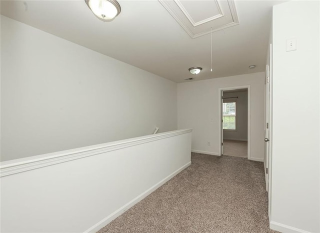 5260 Sherwood Way, Cumming, GA 30040 - corridor with attic access, carpet, and baseboards