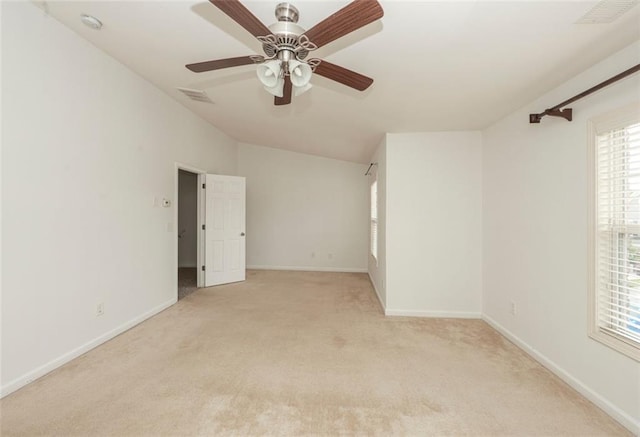 5260 Sherwood Way, Cumming, GA 30040 - unfurnished room featuring light carpet, a ceiling fan, vaulted ceiling, and baseboards