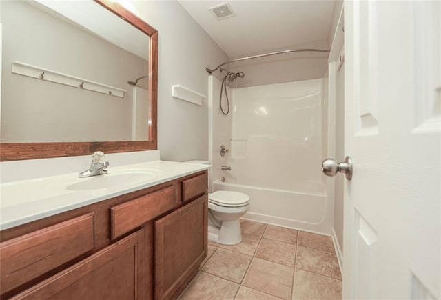 5260 Sherwood Way, Cumming, GA 30040 - full bathroom with vanity, toilet, shower / tub combination, and tile patterned flooring