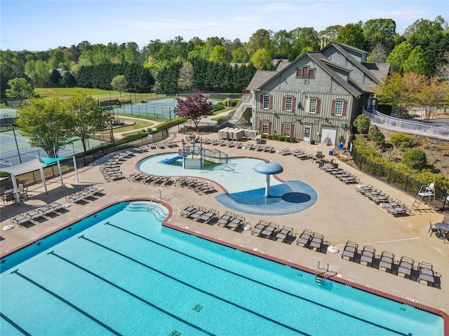 5260 Sherwood Way, Cumming, GA 30040 - community pool featuring a patio