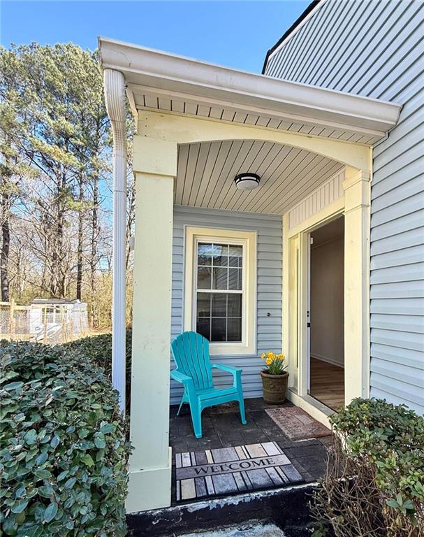 view of patio featuring a porch