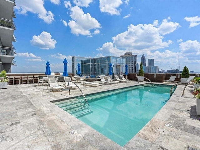 view of pool with a patio area